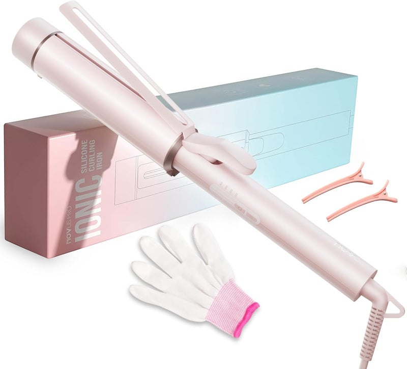 NOVUSPRO 1.5 Inch Extra Large Curling Wand for Long Hair - Ceramic Tourmaline Barrel with 40000000 Negative Ions, Defined Curls and Easy to Use with Temperature Control for All Hair Types - Image 1